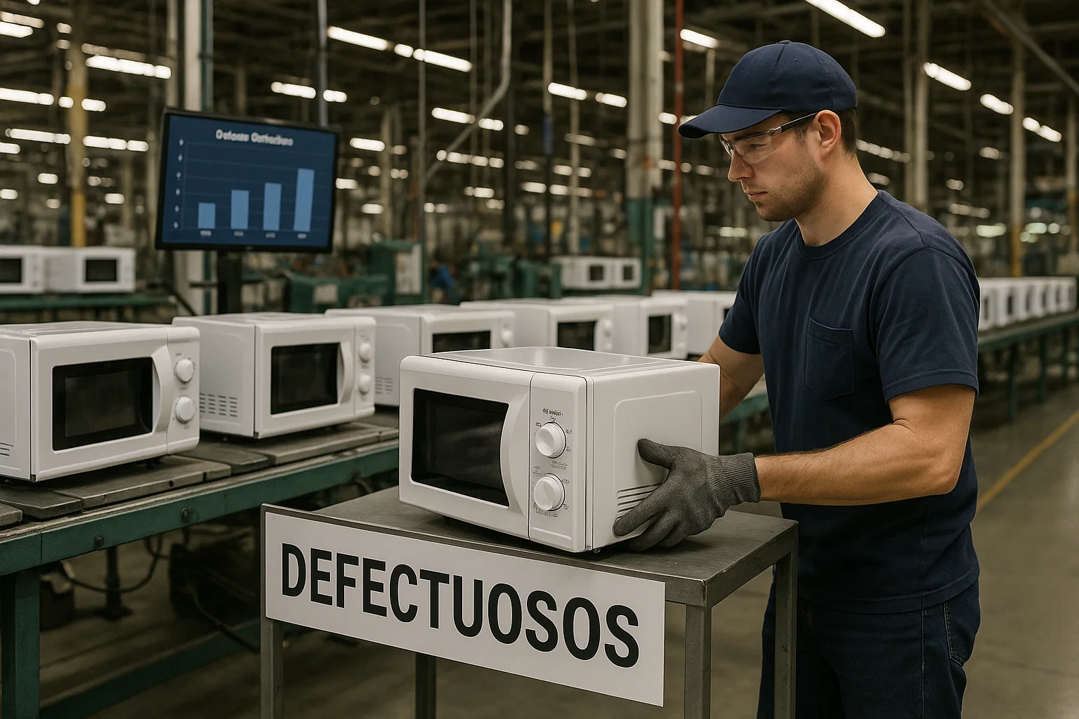 Dashboard con Tasa de Defecto, DPU y Pareto de causas